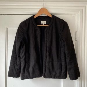 Wilfred Black Quilted Linen Jacket Size XXS